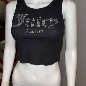 Juicy Couture Black Tank with Rhinestone Detail